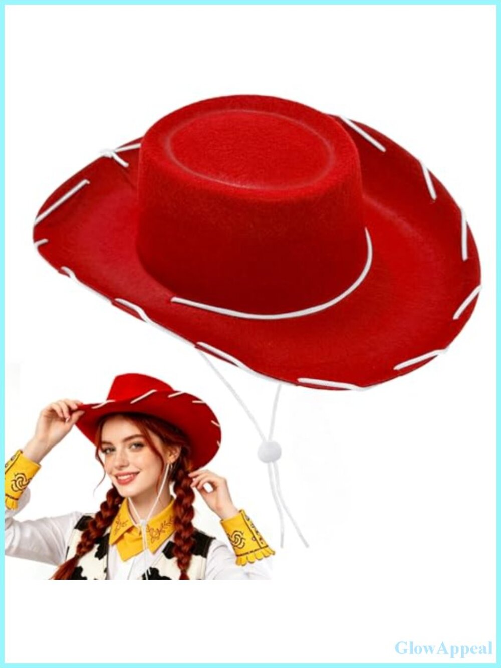 Cowgirl Hat Western Sheriff Rodeo Wide Brim Felt Halloween Cosplay
